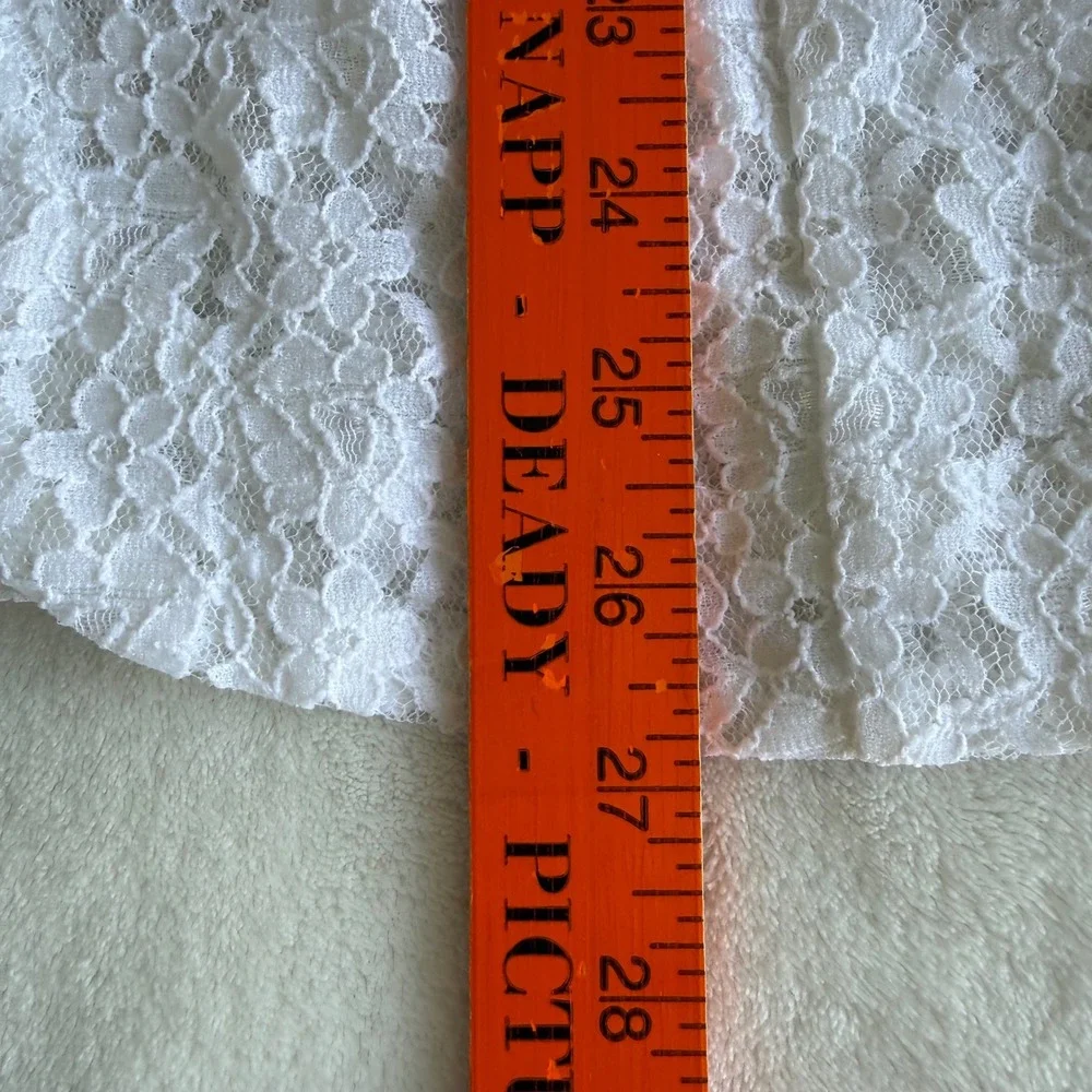 Vintage Tudor Court‎ White Floral Cut Out Open Cardigan Large Lagenlook Spring